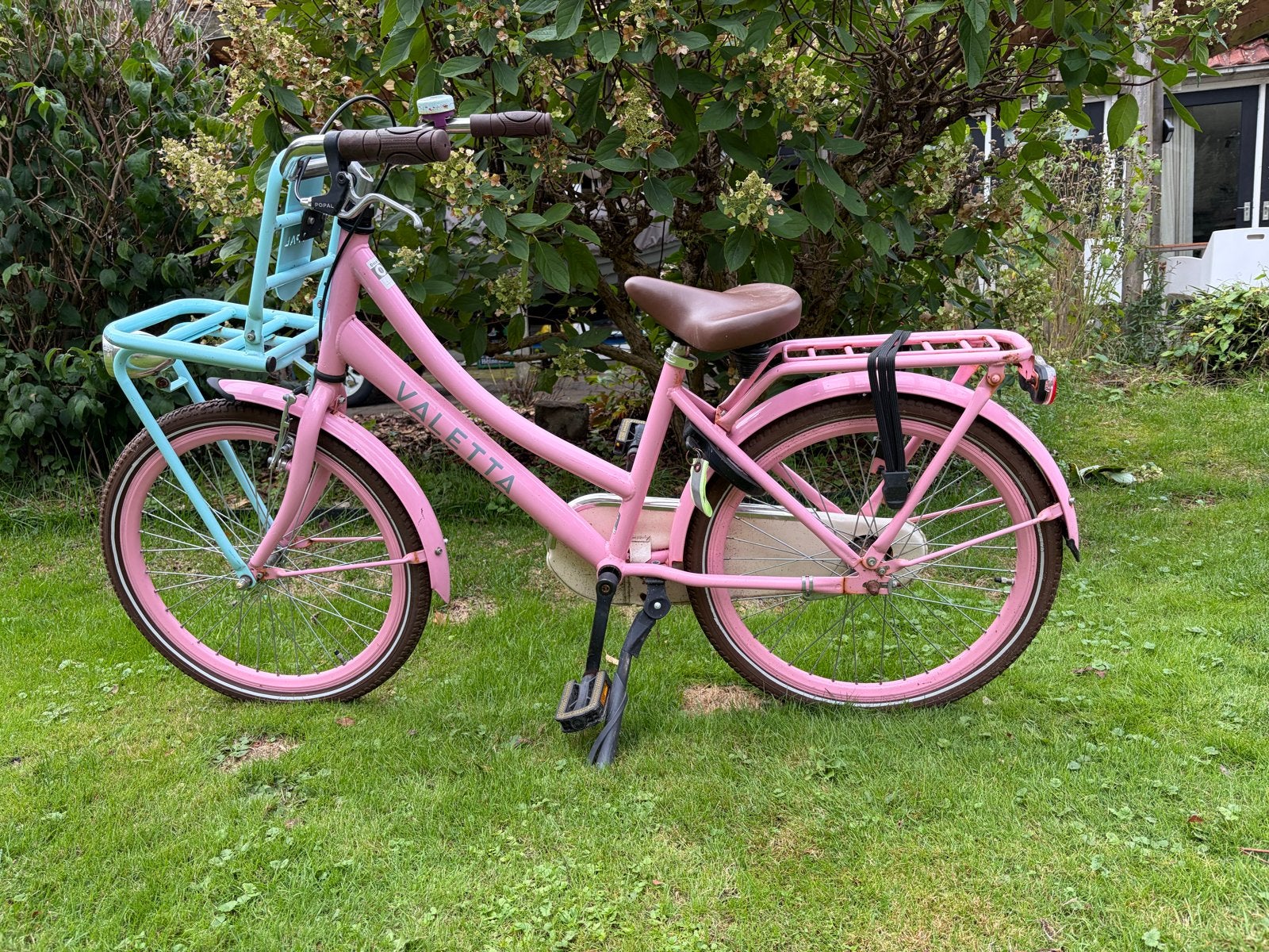 Roze Valetta kinderfiets 22 inch met voordrager, Ophalen of Verzenden, Gebruikt, Terugtraprem, 20 inch of meer
