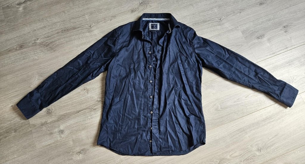 overhemd Profuomo, Blauw, Ophalen of Verzenden, Halswijdte 43/44 (XL), Profuomo