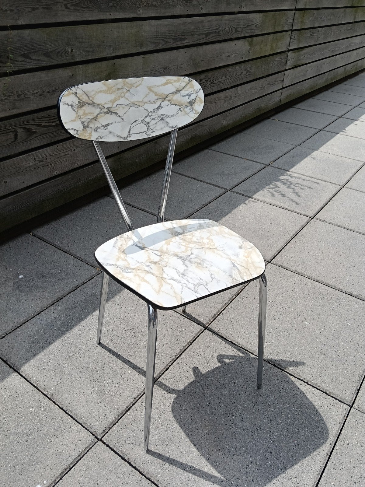 Formica marmer look stoeltje, Huis en Inrichting, Stoelen, Ophalen, Eén