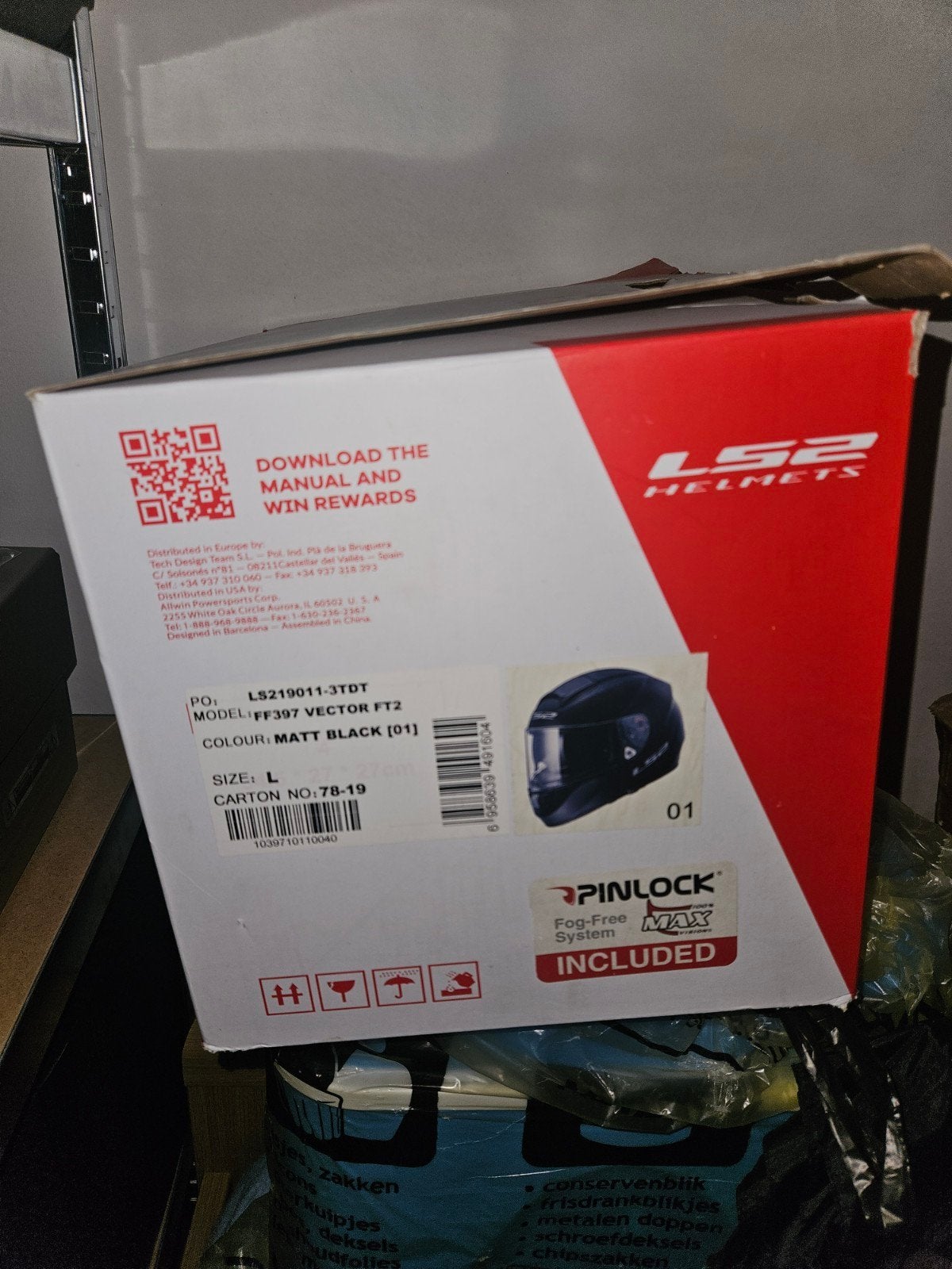 LS2 FF397 Vector FT2 Integraalhelm - Mat Zwart - Maat L, Motoren, Ophalen of Verzenden, ., ., .