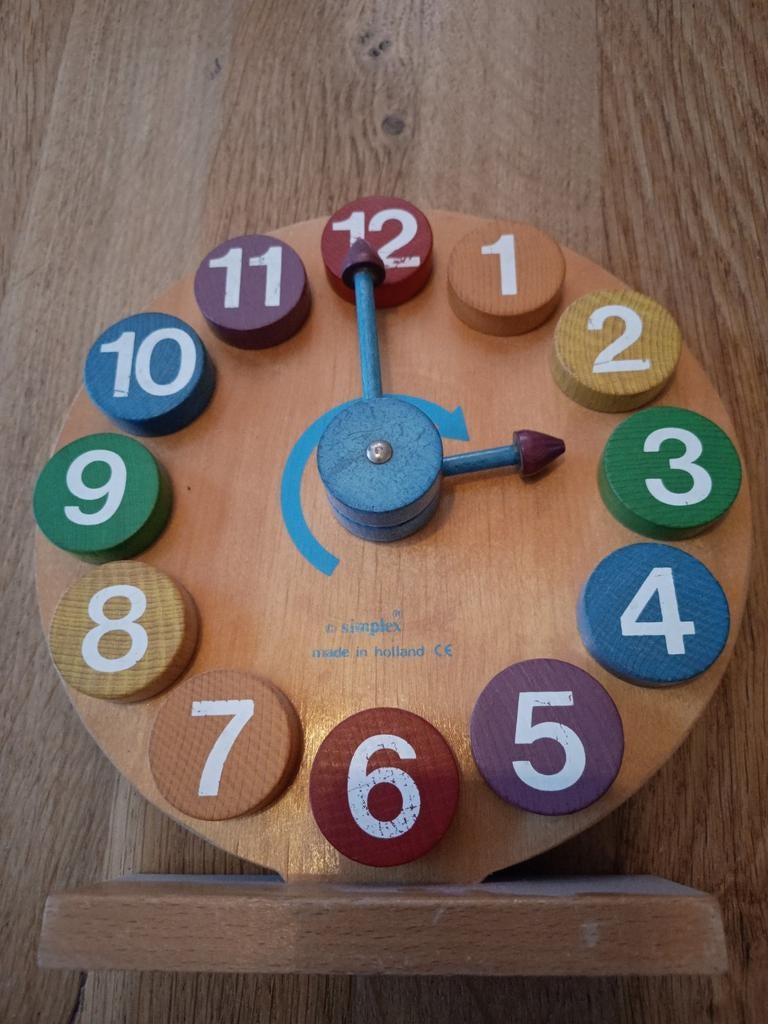 Houten leerklok Simplex - Made in Holland, Ophalen of Verzenden, Gebruikt, Overige typen