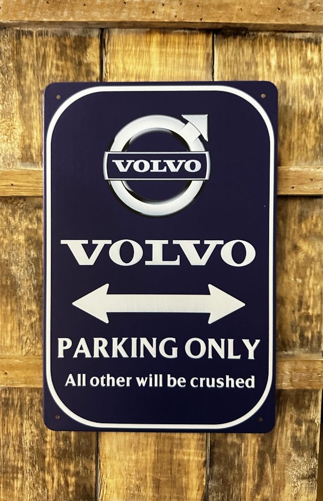 Volvo parking only blauw reclamebord van metaal wandbord, Ophalen of Verzenden, Nieuw, Auto's