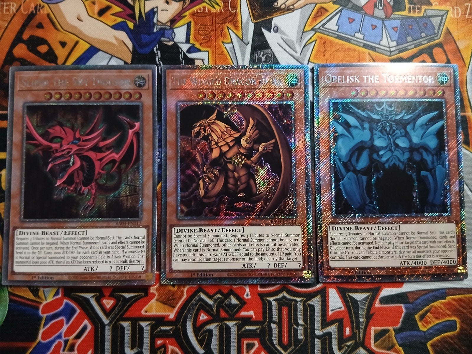 Egyptian God Set - Platinum Secret Rare RA04 - Yu-Gi-Oh, Ophalen of Verzenden, Zo goed als nieuw, Foil