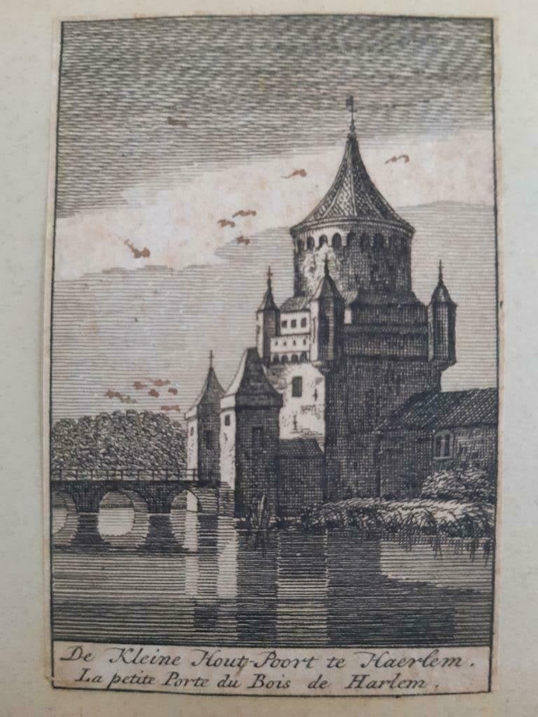 R08 / Kleine Houtpoort Haarlem - Haerlem Unieke gravure, Ophalen of Verzenden