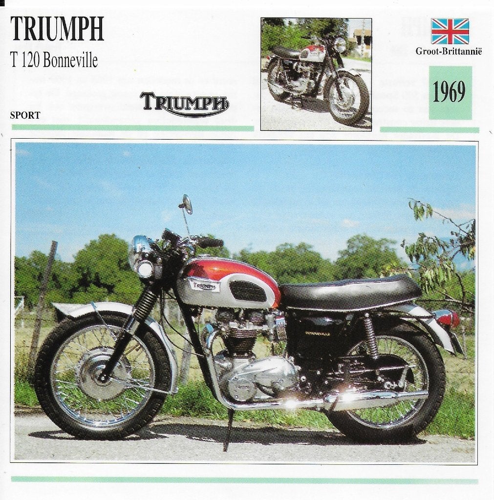 Ma1015 motorkaart triumph t120 bonneville, Ophalen of Verzenden, Zo goed als nieuw, Motoren