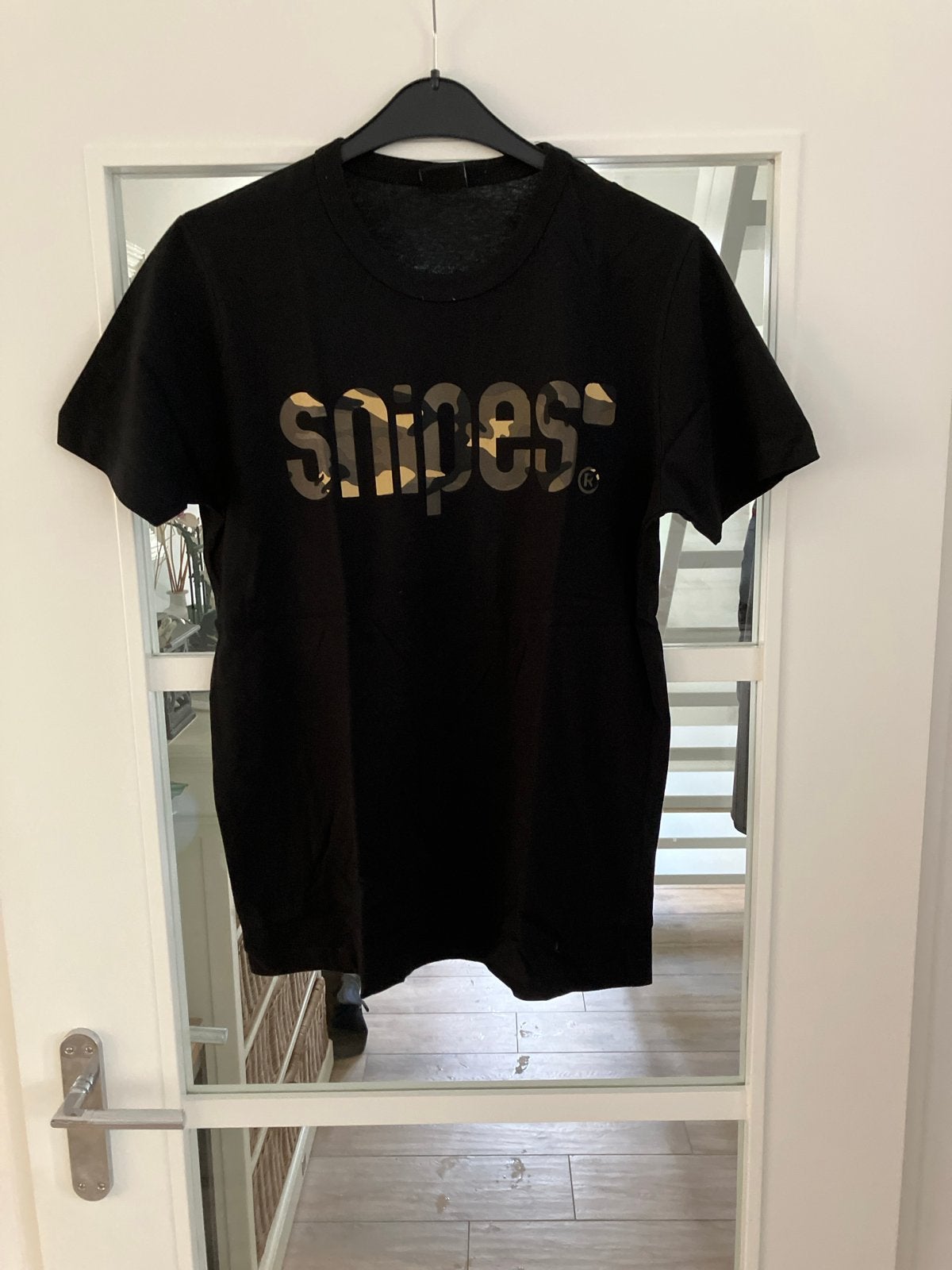 Zwart Snipes T-shirt met camouflage logo maat S, Kleding | Heren, Ophalen of Verzenden, Zo goed als nieuw, Maat 46 (S) of kleiner