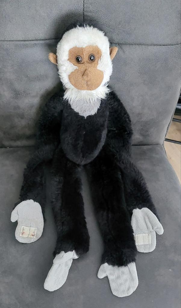Knuffel capucijneraap, Kinderen en Baby's, Speelgoed | Knuffels en Pluche, Gebruikt, Zwart, Ophalen of Verzenden, Middelgroot (20 tot 80 cm)