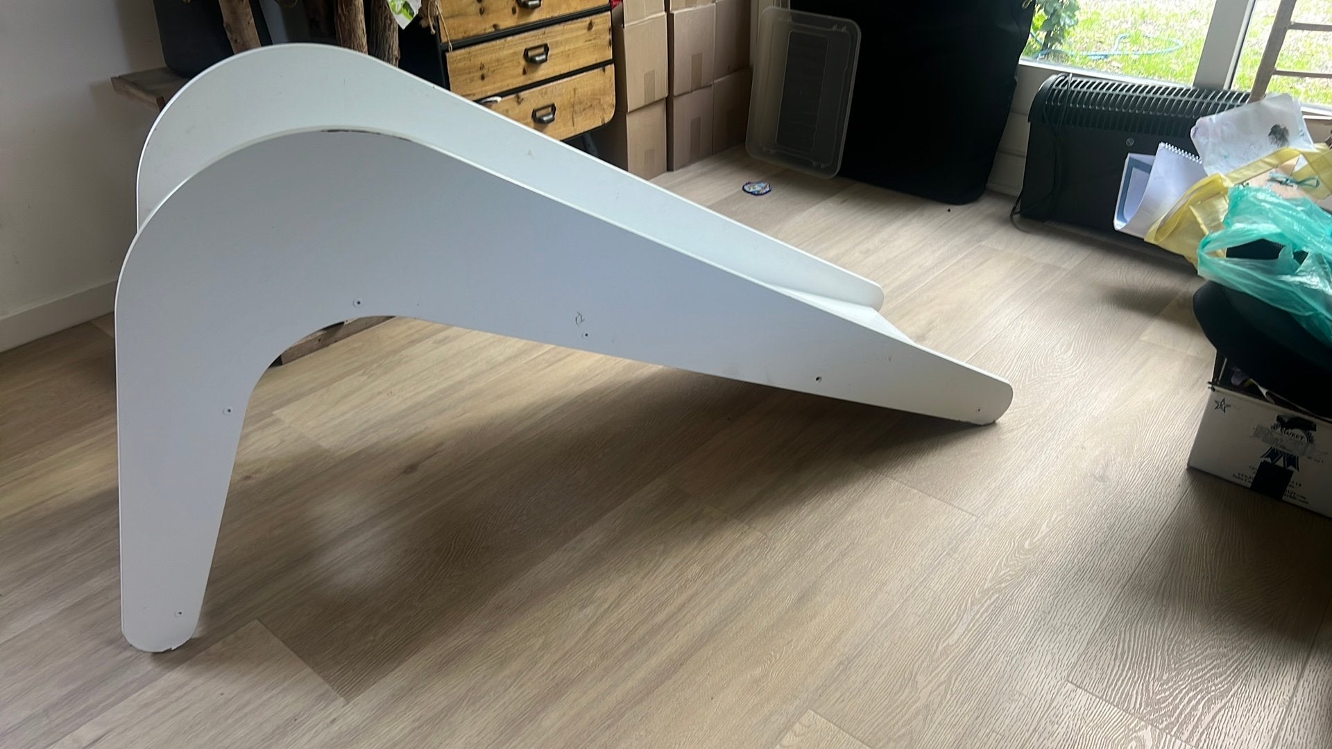 Wit houten design glijbaan jupiduu, Ophalen, Eenpersoons, Wit, Zo goed als nieuw