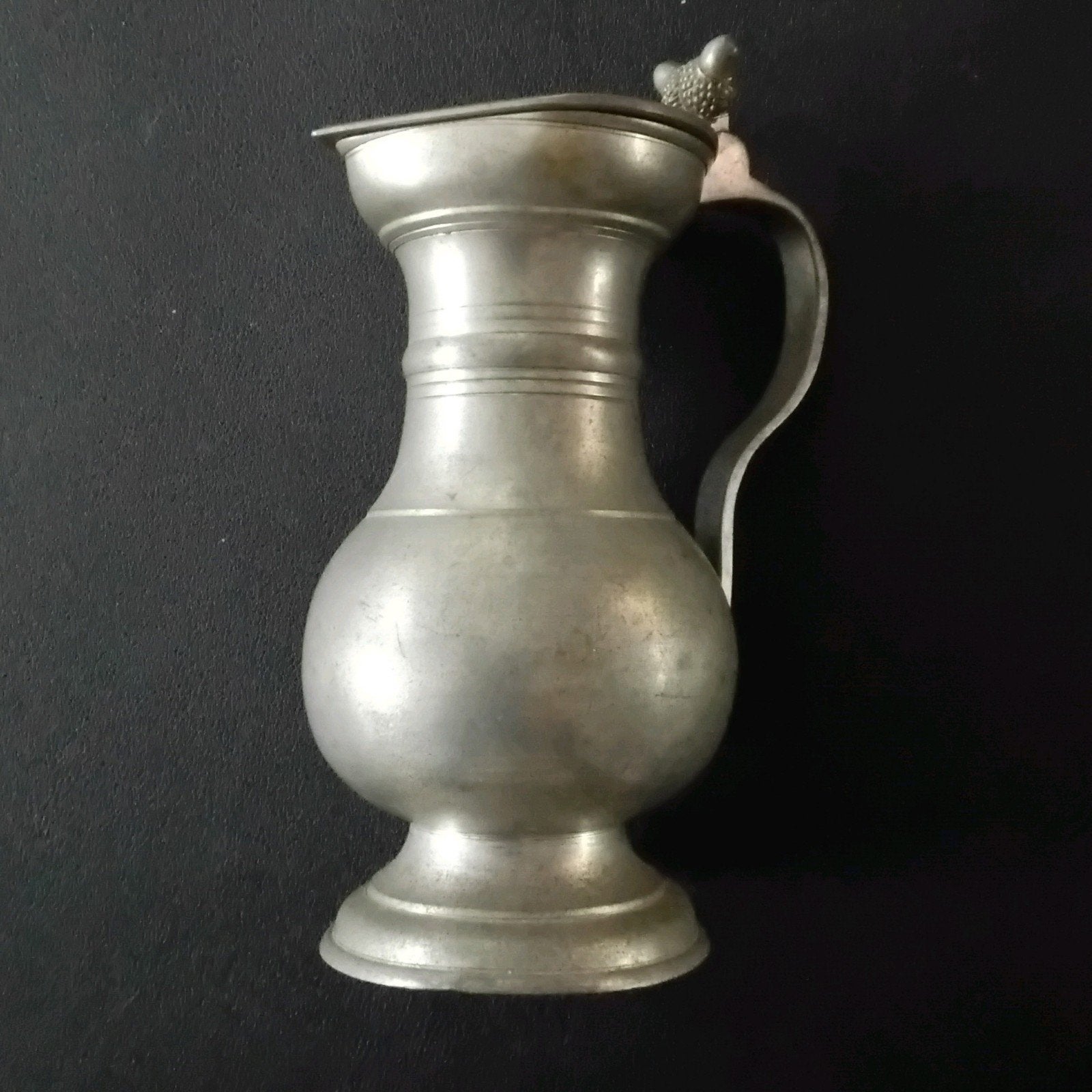 Antieke tinnen kan uit Zwitserland, ca. 15 cm hoog, Ophalen of Verzenden