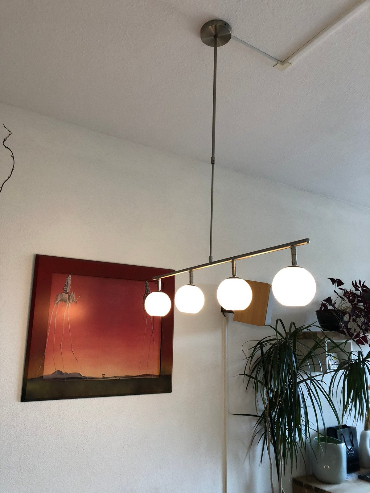 Lampen  huiskamer bol rvs, Ophalen, Gebruikt