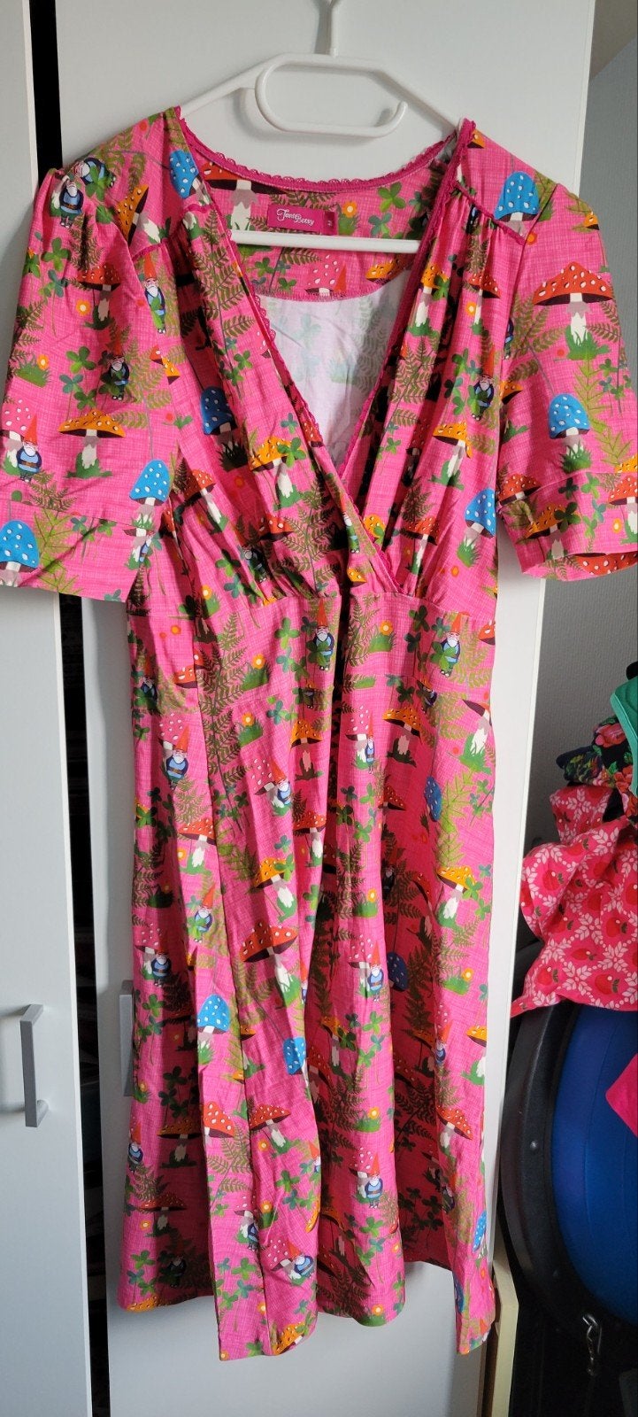 Tante Betsy jurk maat M met paddenstoelenprint, Kleding | Dames, Maat 38/40 (M), Tante Betsy, Ophalen of Verzenden, Knielengte