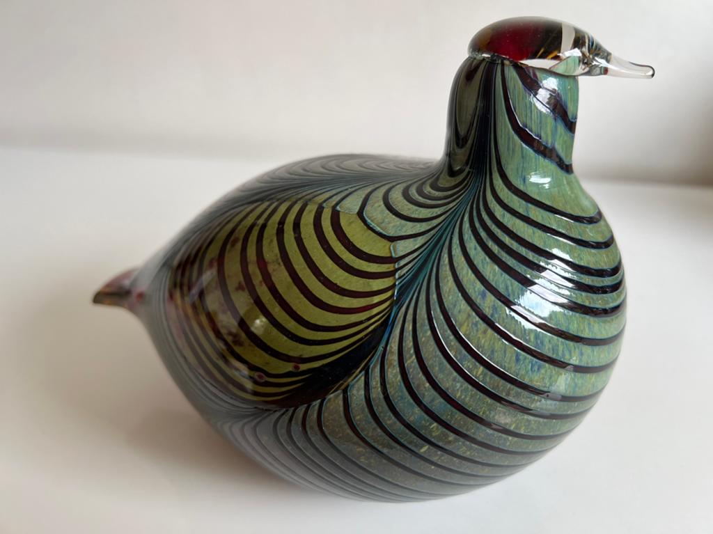 Iittala Bird Oiva Toikka Nuutajärvi Lichtgroen Fazant 1970, Ophalen of Verzenden