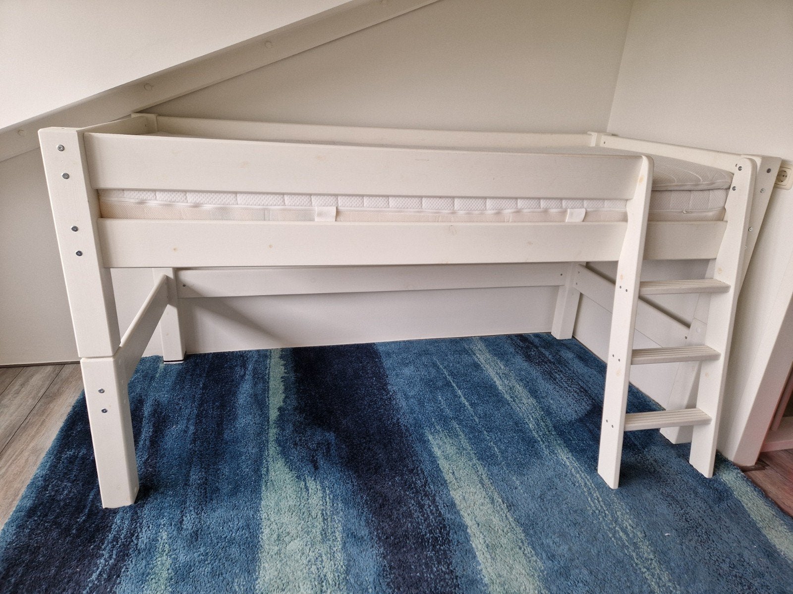 Halfhoogslaper Nova met matras, Huis en Inrichting, Slaapkamer | Bedden, Ophalen, 90 cm, Eenpersoons, Wit