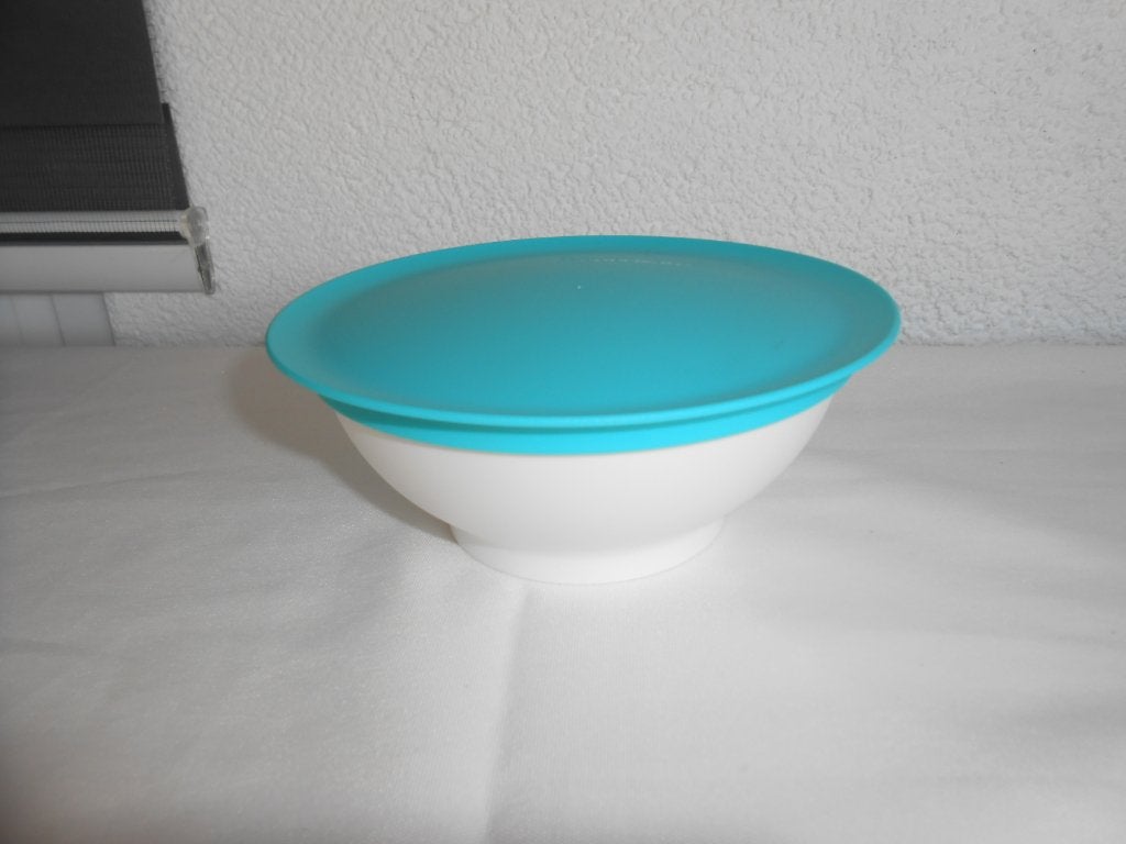 Tupperware Allegra kom 275ML Wit met blauw deksel NIEUW, Wit, Nieuw, Ophalen of Verzenden, Met deksel