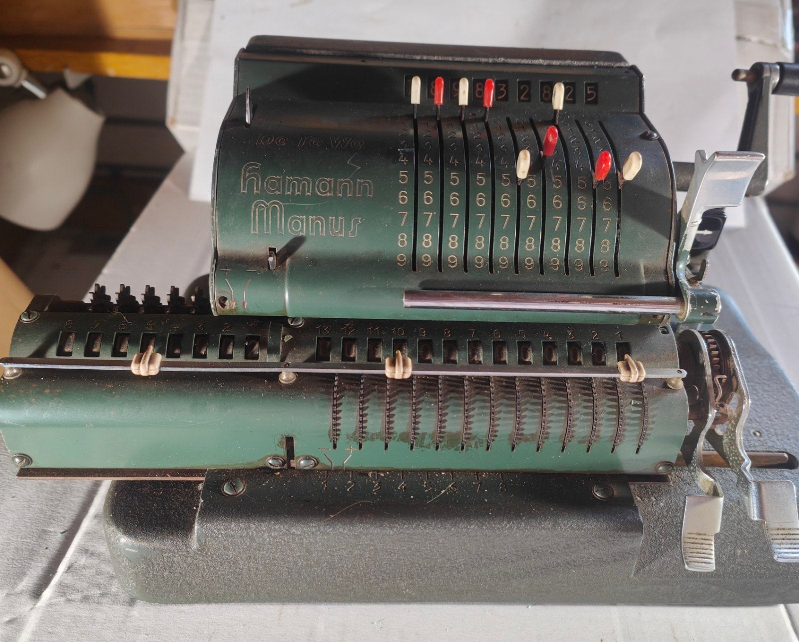 Vintage Hamann Manus Rekenmachine - Mechanische Calculator, Antiek en Kunst, Antiek | Kantoor en Zakelijk, Ophalen of Verzenden