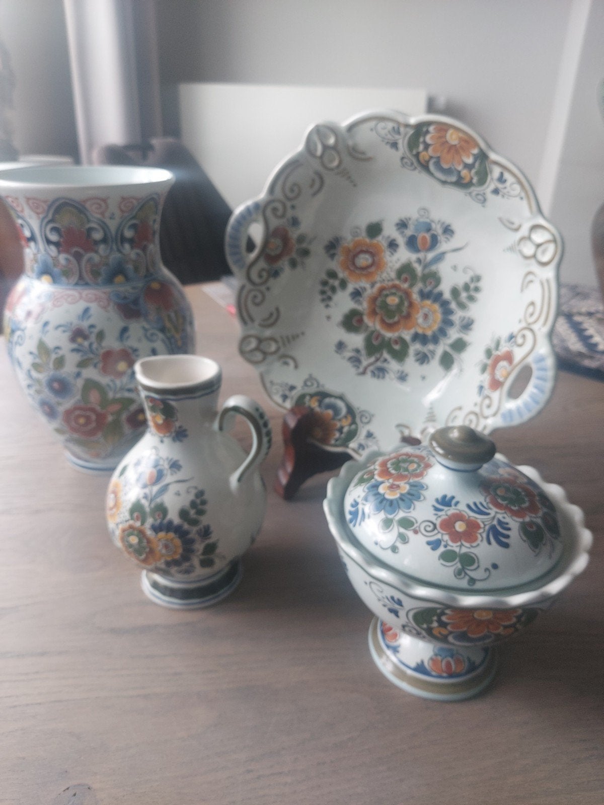 Prachtig Delfts Polychroom Handwerk Servies Set, Antiek en Kunst, Ophalen of Verzenden