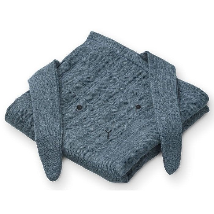 Liewood Konijn hydrofiele doeken - Blauw, Ophalen of Verzenden, Zo goed als nieuw, Slaapzak