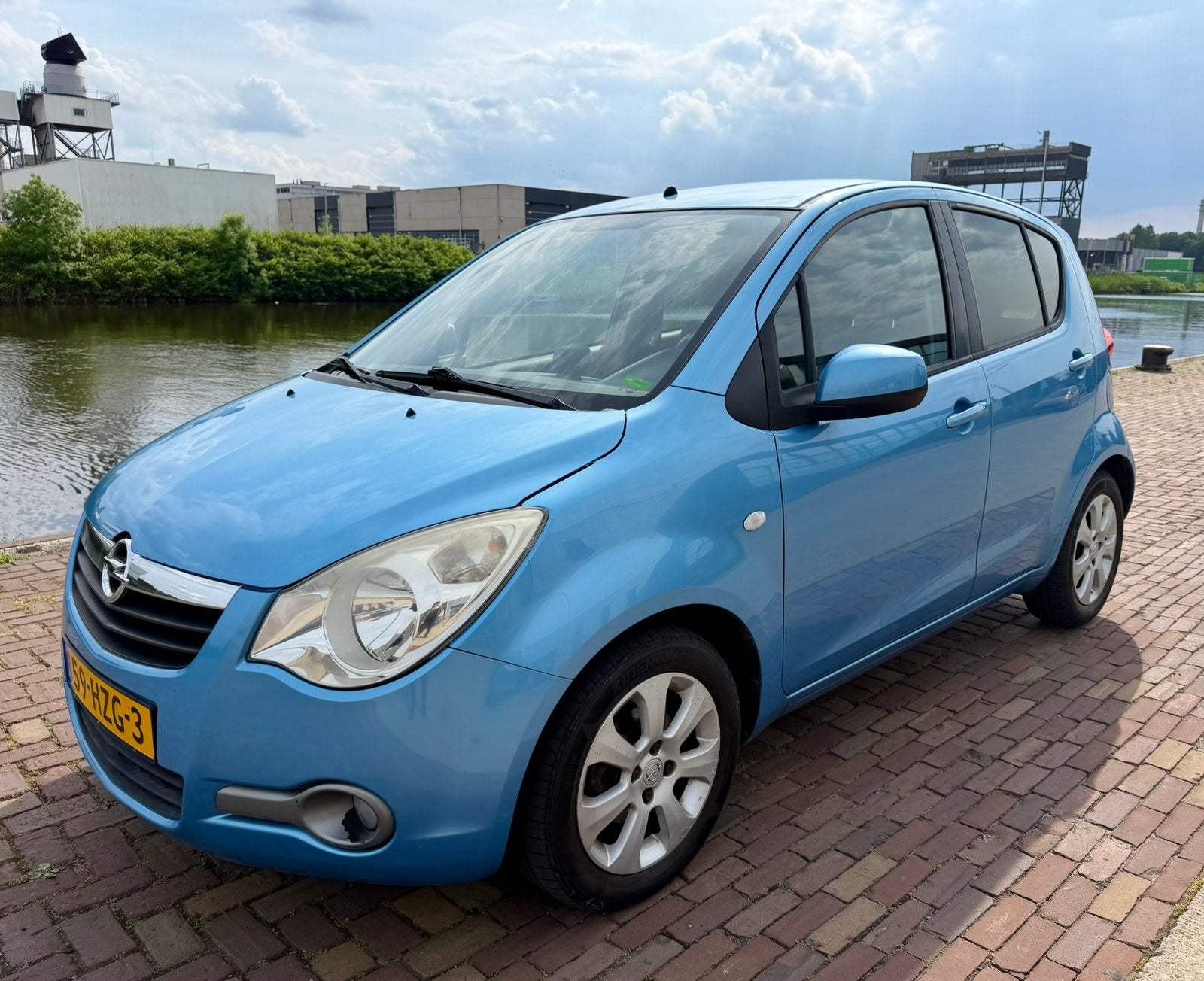 Opel Agila 1.0 12V | Slechts 110.497km | Airco | Hoge instap, Auto's, Stof, 31 €/maand, Blauw, 996 cc