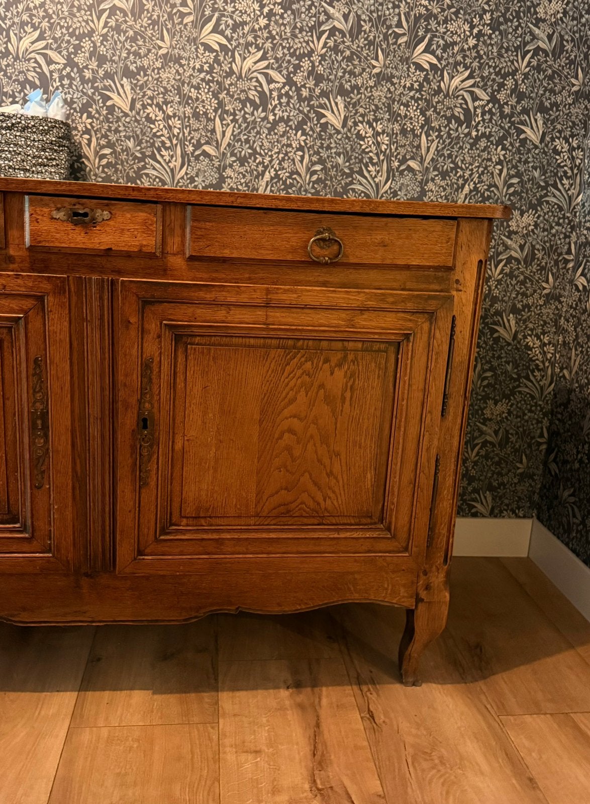 Antiek Eiken Dressoir Commode met Lades en Deuren, Ophalen, Gebruikt, 100 tot 150 cm, Eikenhout