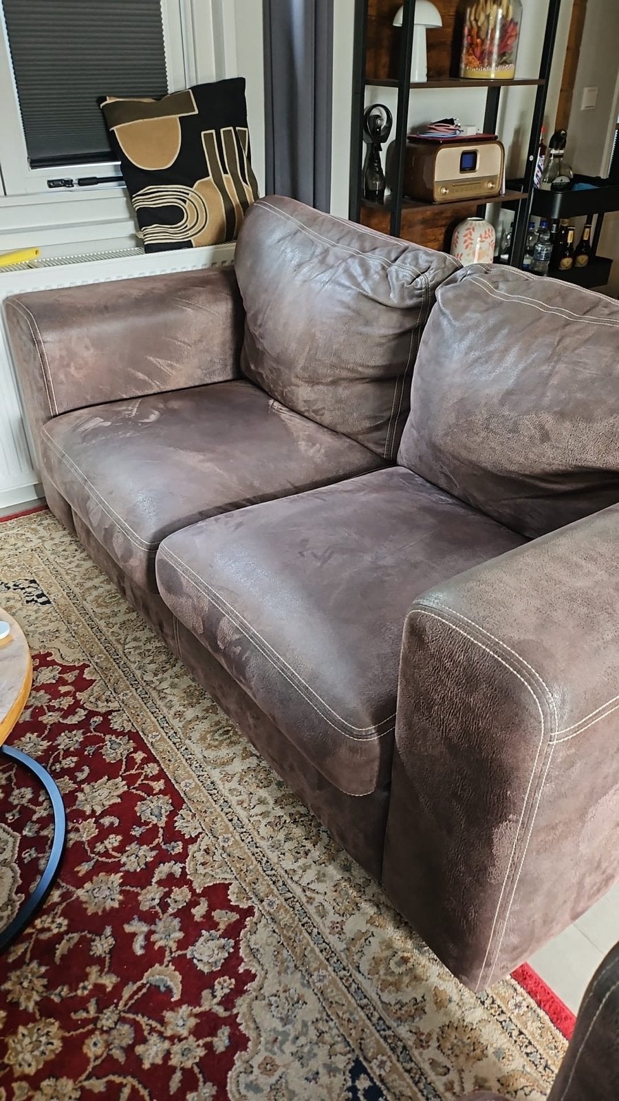 Comfortabele 2-zitsbank en fauteuil - Bruin, 150 tot 200 cm, Tweepersoons, 75 tot 100 cm, Ophalen of Verzenden