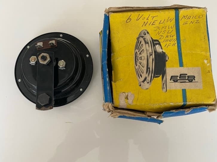 Claxon 6 Volt NOS Jawa, CZ, Maico, BMW, IFA, DKW., Ophalen of Verzenden, Nieuw