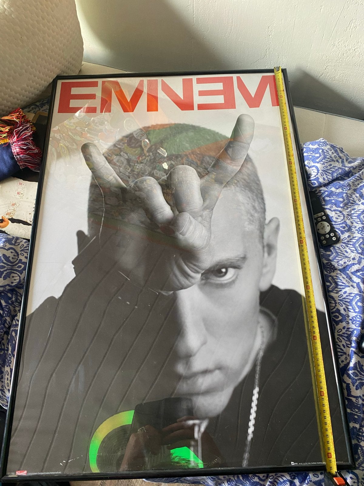 Vintage Eminem poster van LP 2013 - Collectors item, Met lijst, Ophalen of Verzenden, A1 t/m A3, Muziek