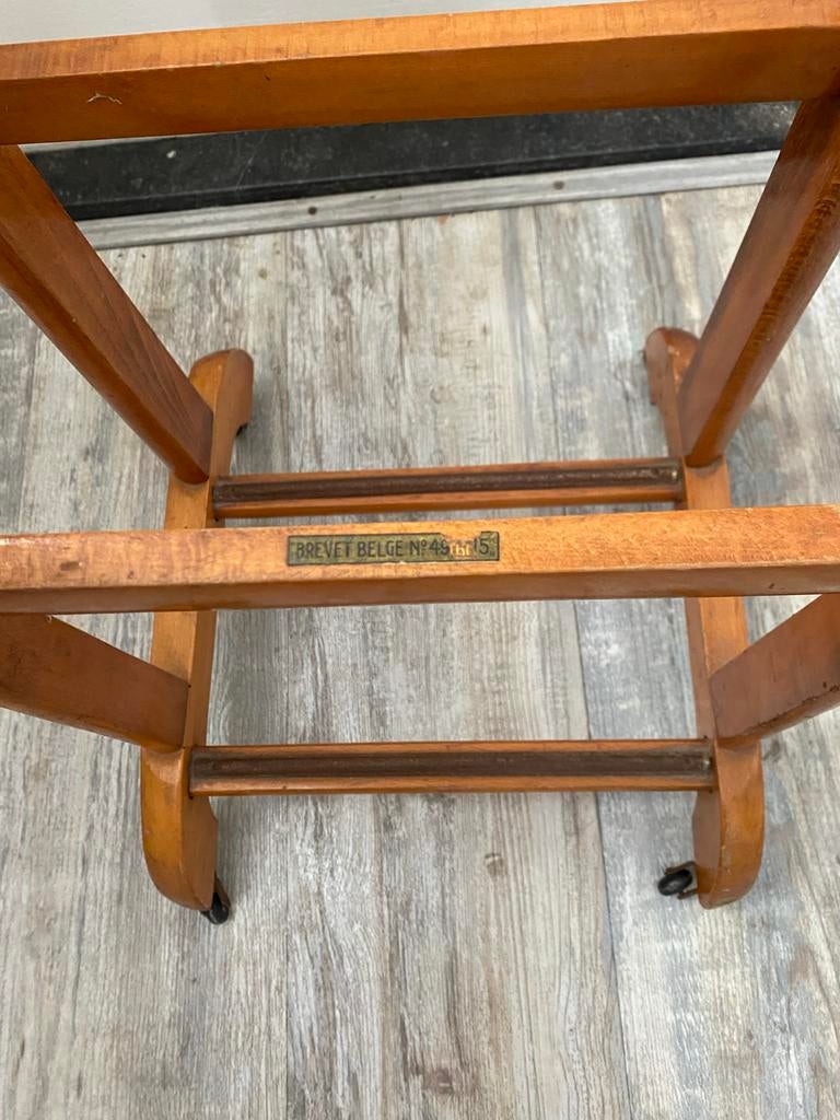 Vintage houten valet stand / kledingrek op wielen, Huis en Inrichting, Ophalen, Gebruikt, 100 tot 150 cm, Overige typen