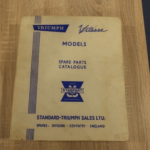 Triumph Vitesse Spare Parts Catalogue 1.6 en 2.0 origineel, Ophalen of Verzenden, Gelezen, Overige merken