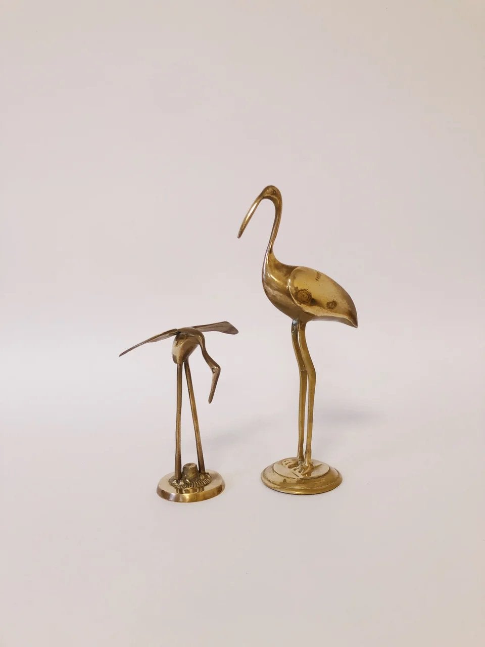 SET VAN 2 VINTAGE MESSING KRAANVOGELS, Ophalen of Verzenden