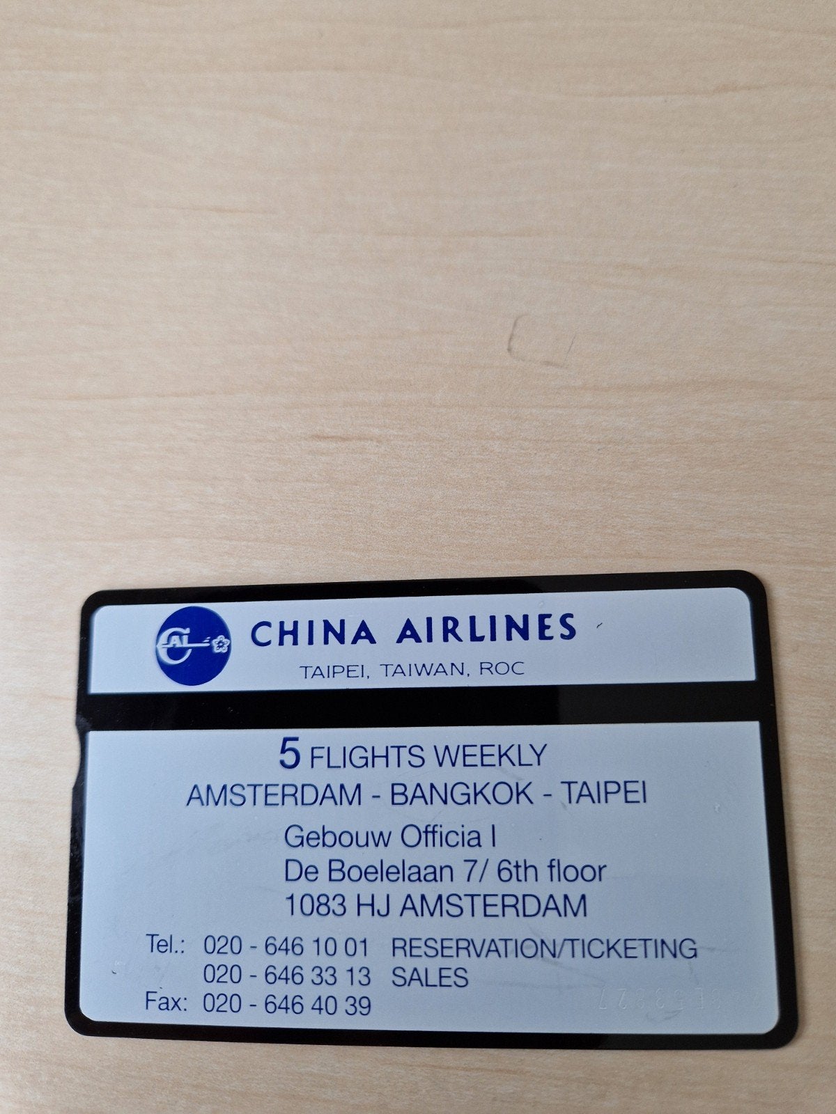 Telefoonkaart PTT Telecom Rdz 114 China Airlines (gebruikt), Ophalen of Verzenden, Nederland