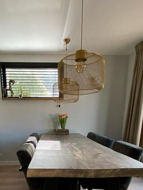 Ronde Gouden Hanglamp PTMD, Huis en Inrichting, Lampen | Hanglampen, Zo goed als nieuw, Minder dan 50 cm, Ophalen of Verzenden