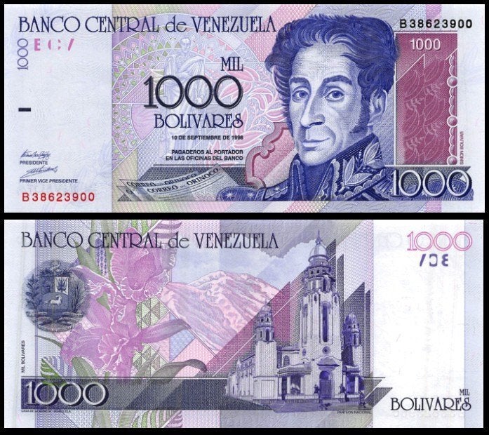Venezuela 1998, bankbiljet van 1000 bolivares (UNC), Verzenden, Zuid-Amerika, Los biljet