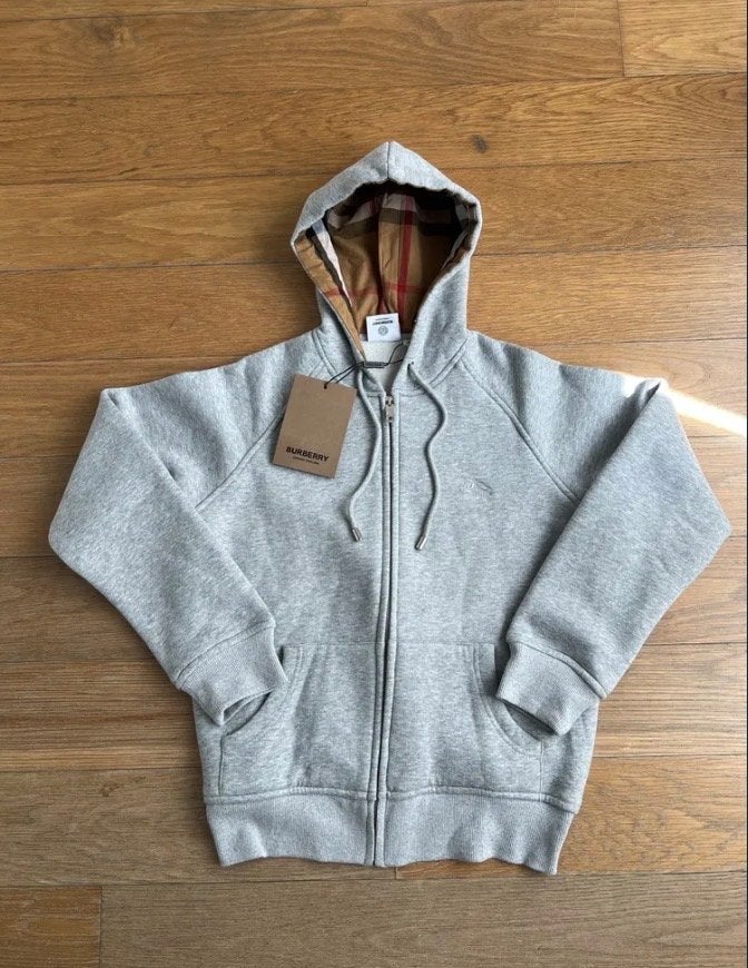 Burberry hoodie met ruitpatroon voering - Zo goed als nieuw, Ophalen of Verzenden, Nieuw, Maat 46 (S) of kleiner, Grijs