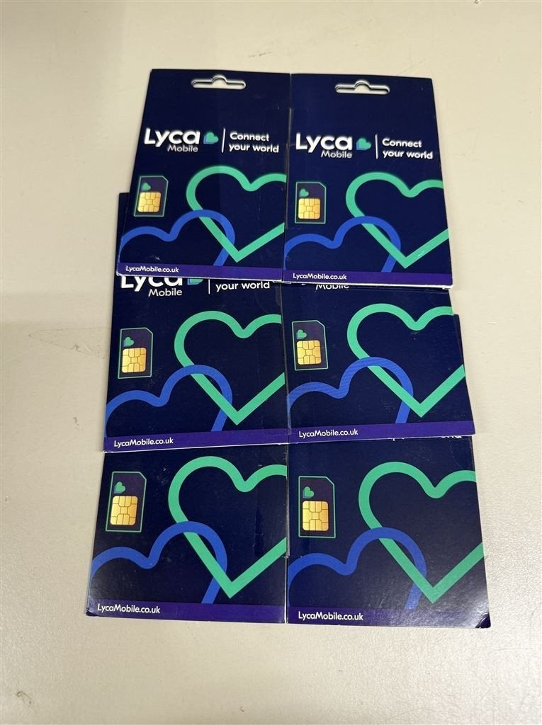 6 stuks Lycamobile uk sim kaarten, Ophalen of Verzenden, Nieuw, KPN