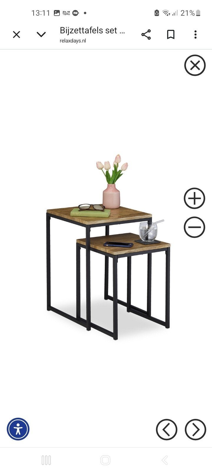 Nieuwe bijzet tafels, Huis en Inrichting, 45 tot 60 cm, Minder dan 55 cm, Rond, Nieuw