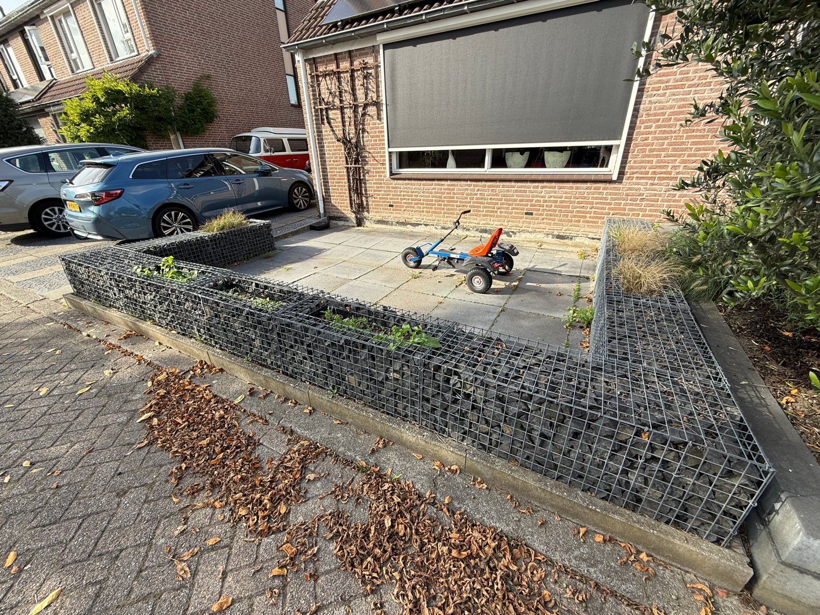 Schanskorven met basalt stenen - Diverse maten, Ophalen, Gebruikt