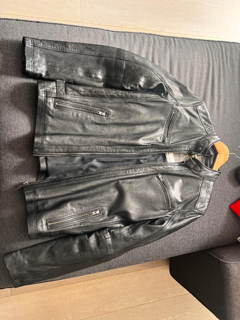 Real leather new jacket, Ophalen, Maat 48/50 (M), Zwart, AIM