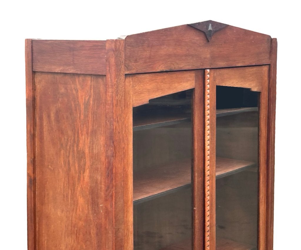 Art Deco Vitrinekast Compact Model Amsterdamse School Eiken, Ophalen