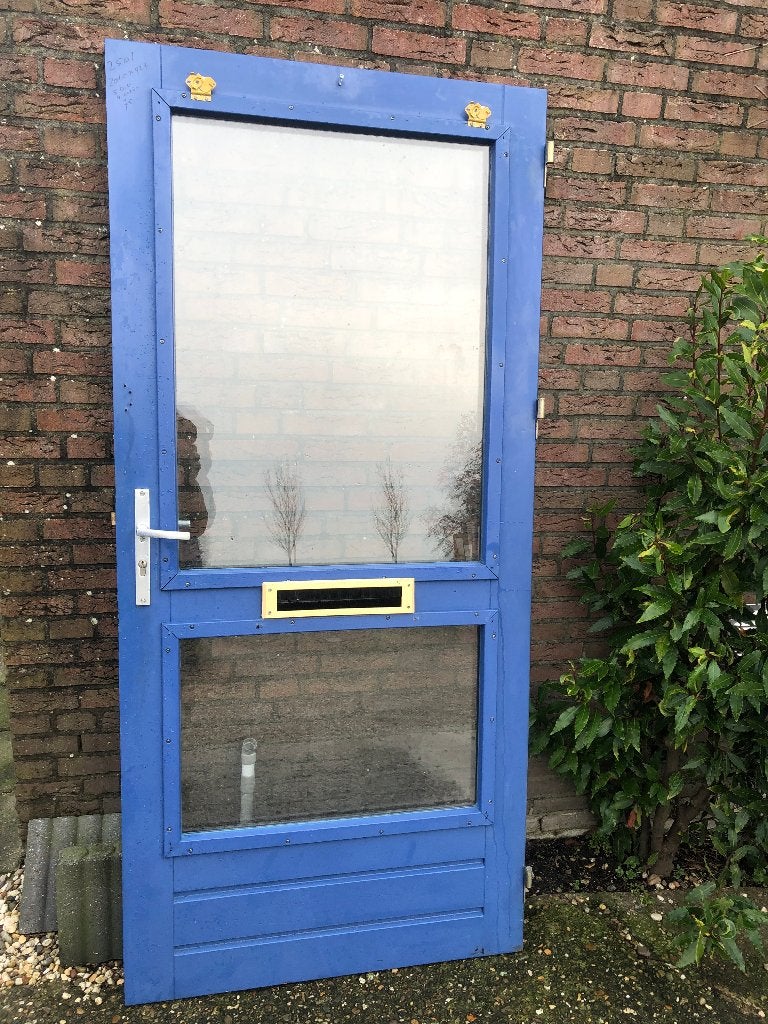 |Hardhouten voordeur| buitendeur| dubbelglas| 201,5 X 92,7|, Ophalen, Gebruikt, 80 tot 100 cm, Buitendeur