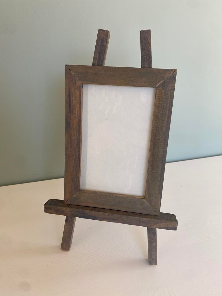 Houten fotolijstje met ezel, Minder dan 50 cm, Ophalen of Verzenden, Zo goed als nieuw, Minder dan 50 cm
