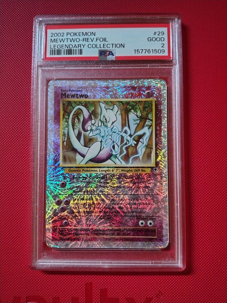 Mewtwo Legendary Collection PSA 2, Ophalen of Verzenden, Zo goed als nieuw, Losse kaart, Foil