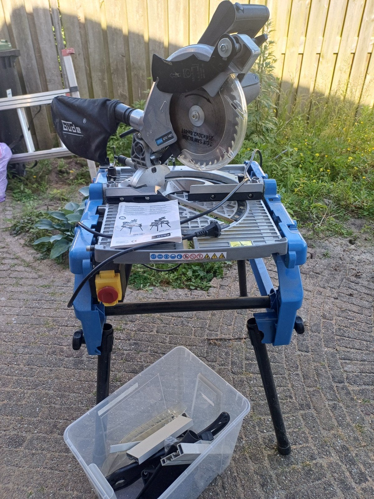 Güde GFO 1401 zaagmachine, afkort- en tafelzaag 1400W 216mm, Ophalen, 70 mm of meer, Güde, Zo goed als nieuw