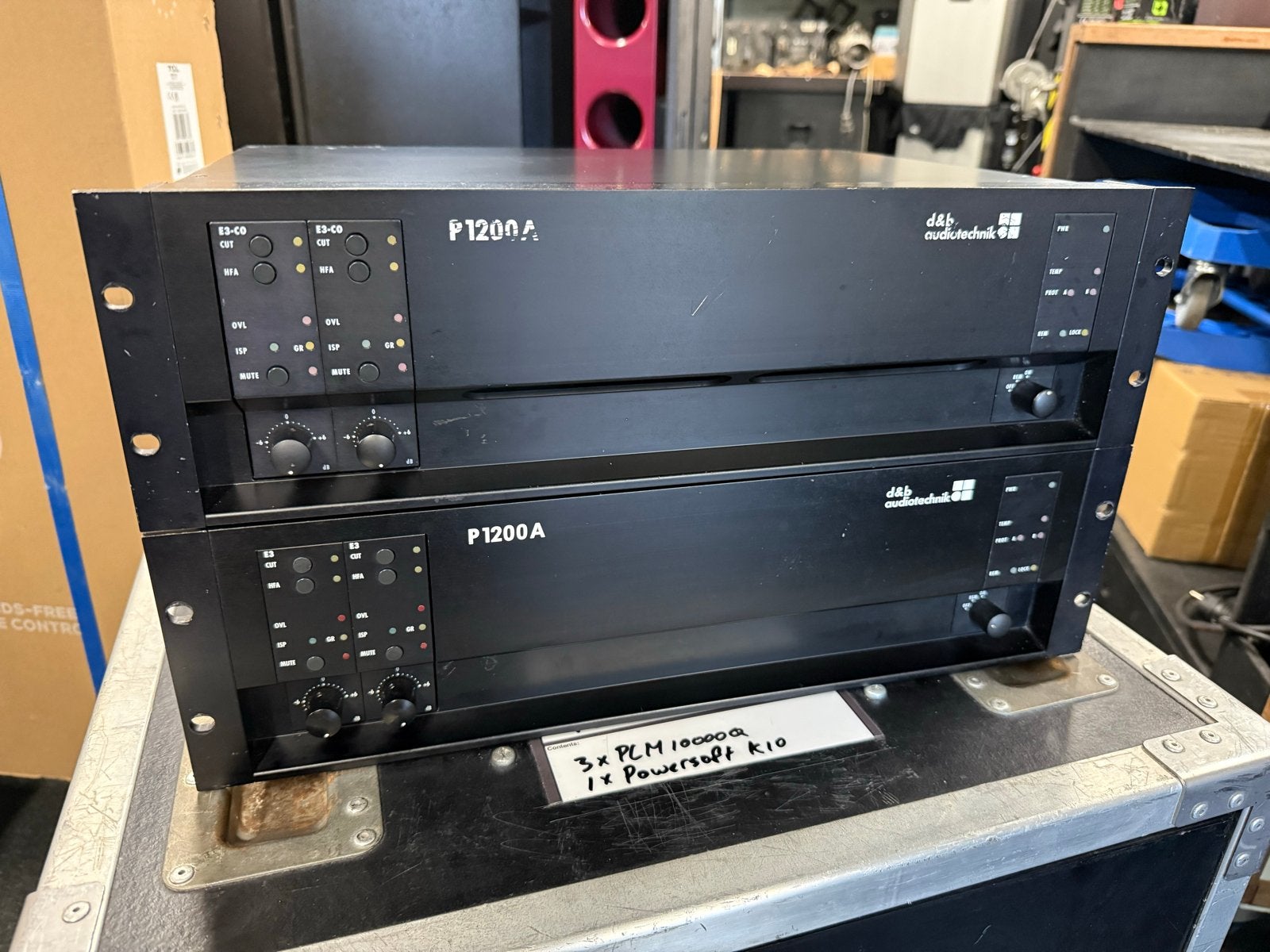 2x D&B P1200A versterkers met E3/E3-CO kaarten, Ophalen of Verzenden, Gebruikt, Audio