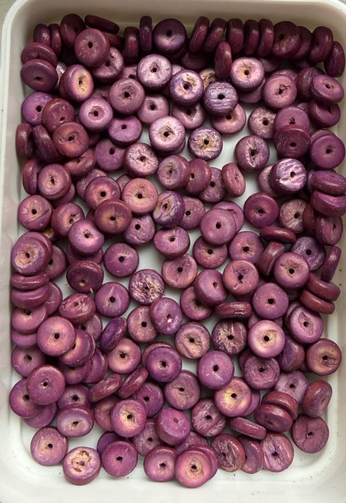140 stuks fuchsia roze handgemaakt schijf houten kralen 8mm, Ophalen of Verzenden, Nieuw, Kraal