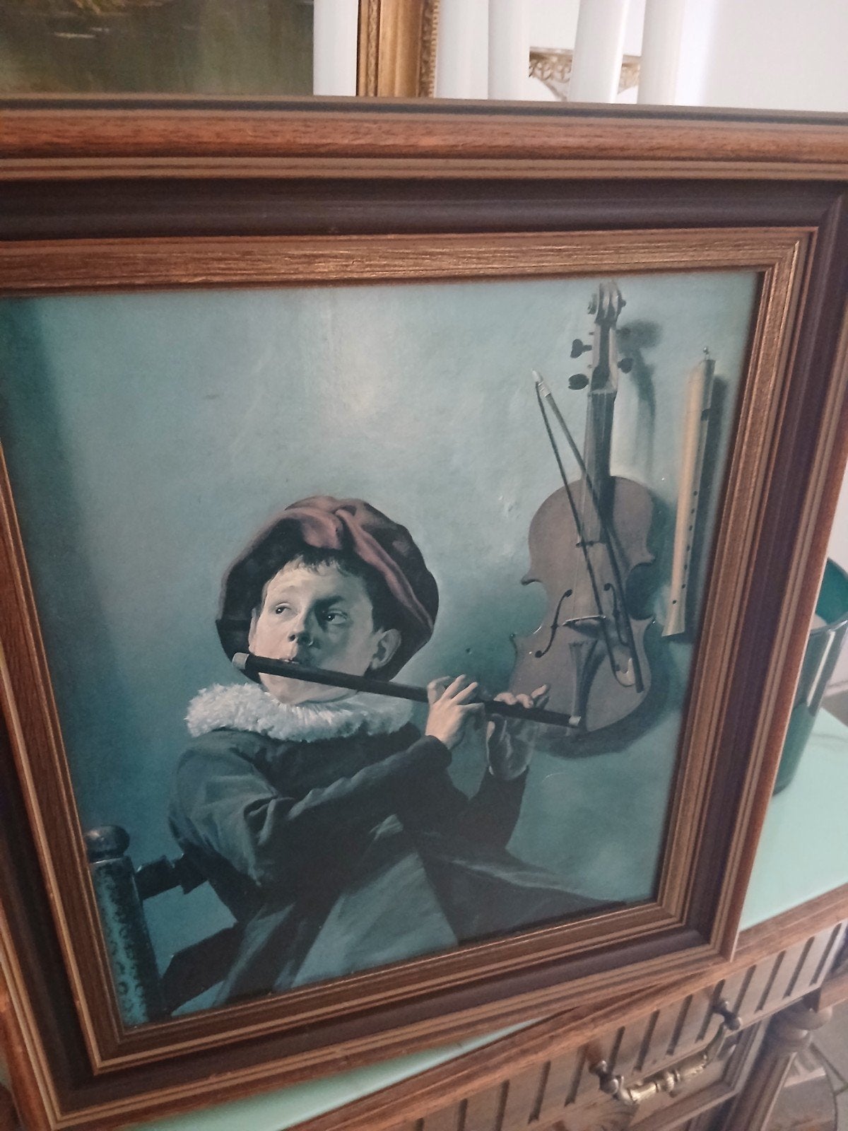 Prent Judith Leyster - Fluitspelende jongen (Reproductie), Minder dan 50 cm, Ophalen of Verzenden, 5 – 50, Print