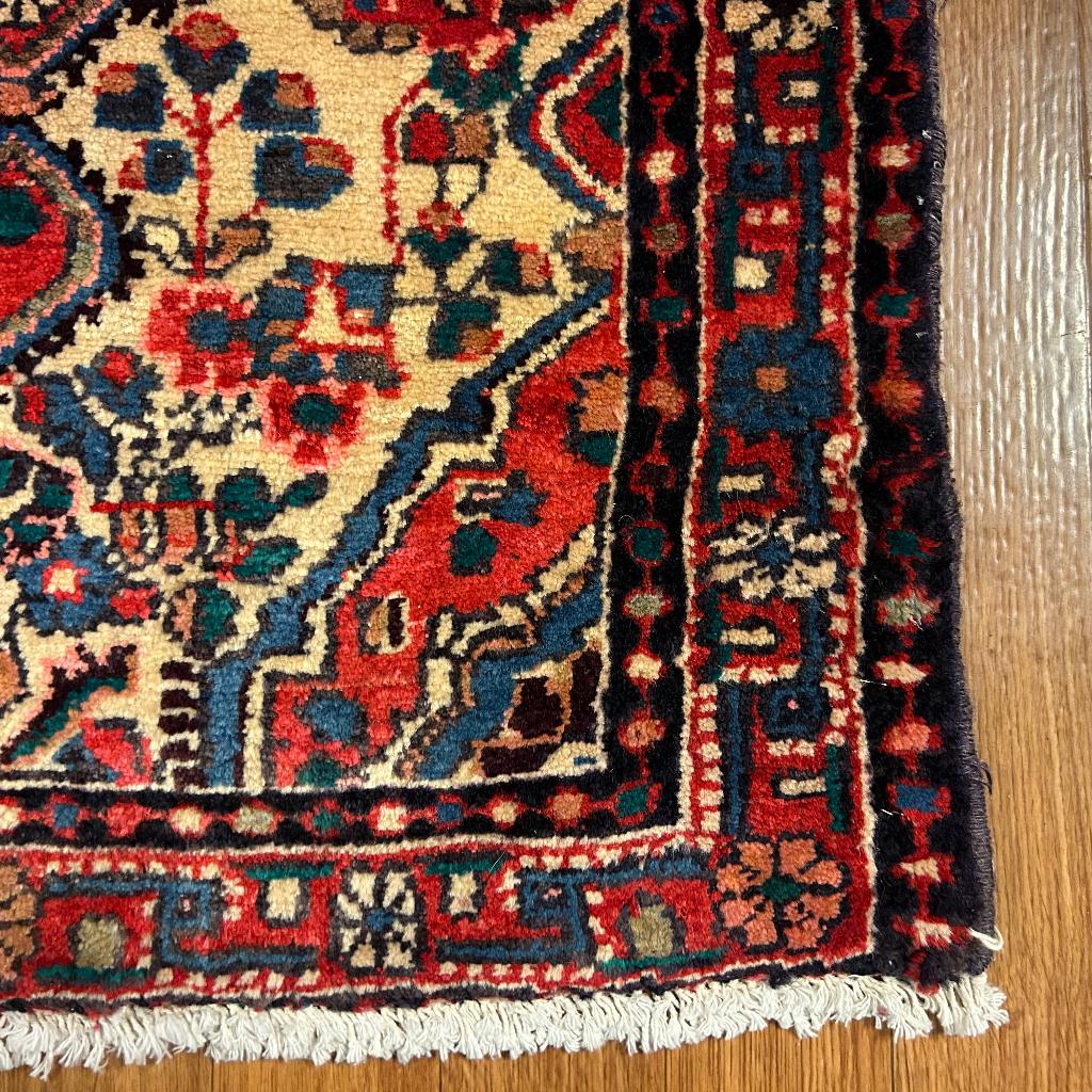 Trendy Origineel Perzisch tapijt - 88 x 66 cm - vloerkleed, TTM Wonen, Meubels – (Perzische) Tapijten en Woonaccessoires, 50 tot 100 cm