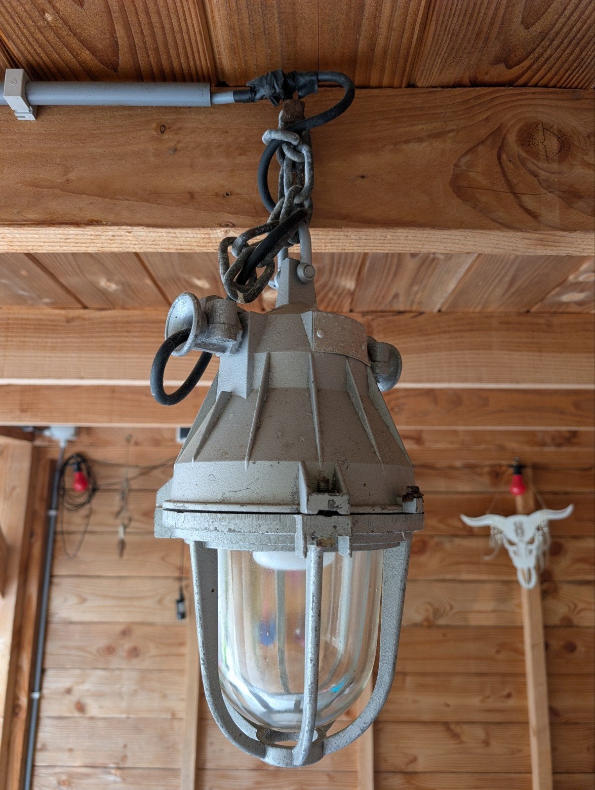 Oude Fabriekslamp, Tuin en Terras, Ophalen, Gebruikt, Staande lamp, Netvoeding