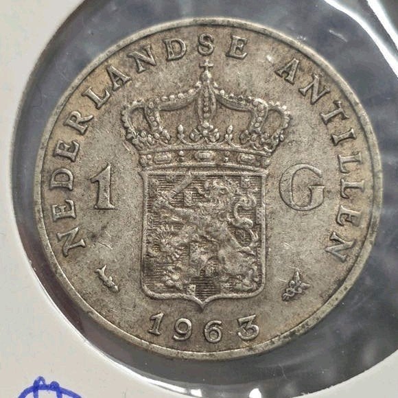 1 gulden 1963 Nederlandse antillen, Verzenden, Midden-Amerika, Losse munt, Zilver