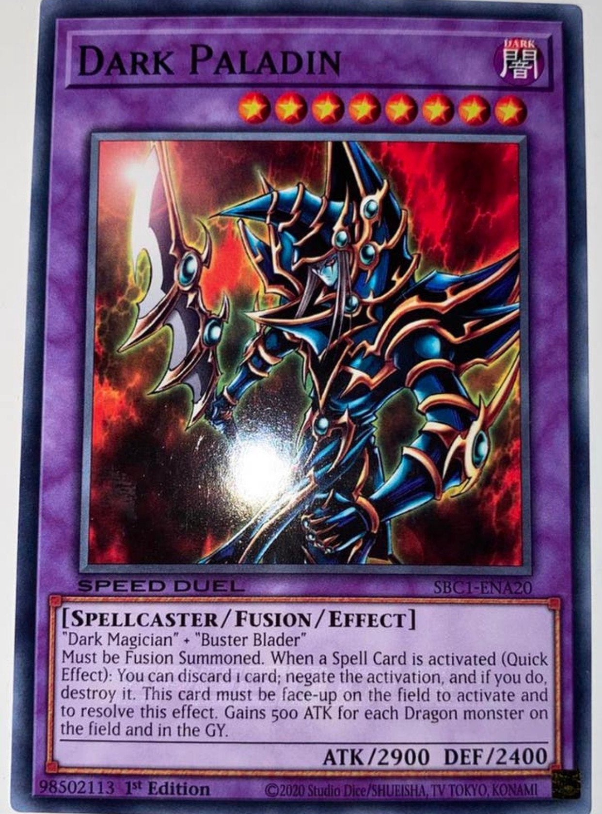 Yu-Gi-Oh! Dark Paladin SBC1 1st Edition !, Hobby en Vrije tijd, Verzamelkaartspellen | Yu-gi-Oh!, Ophalen of Verzenden, Zo goed als nieuw