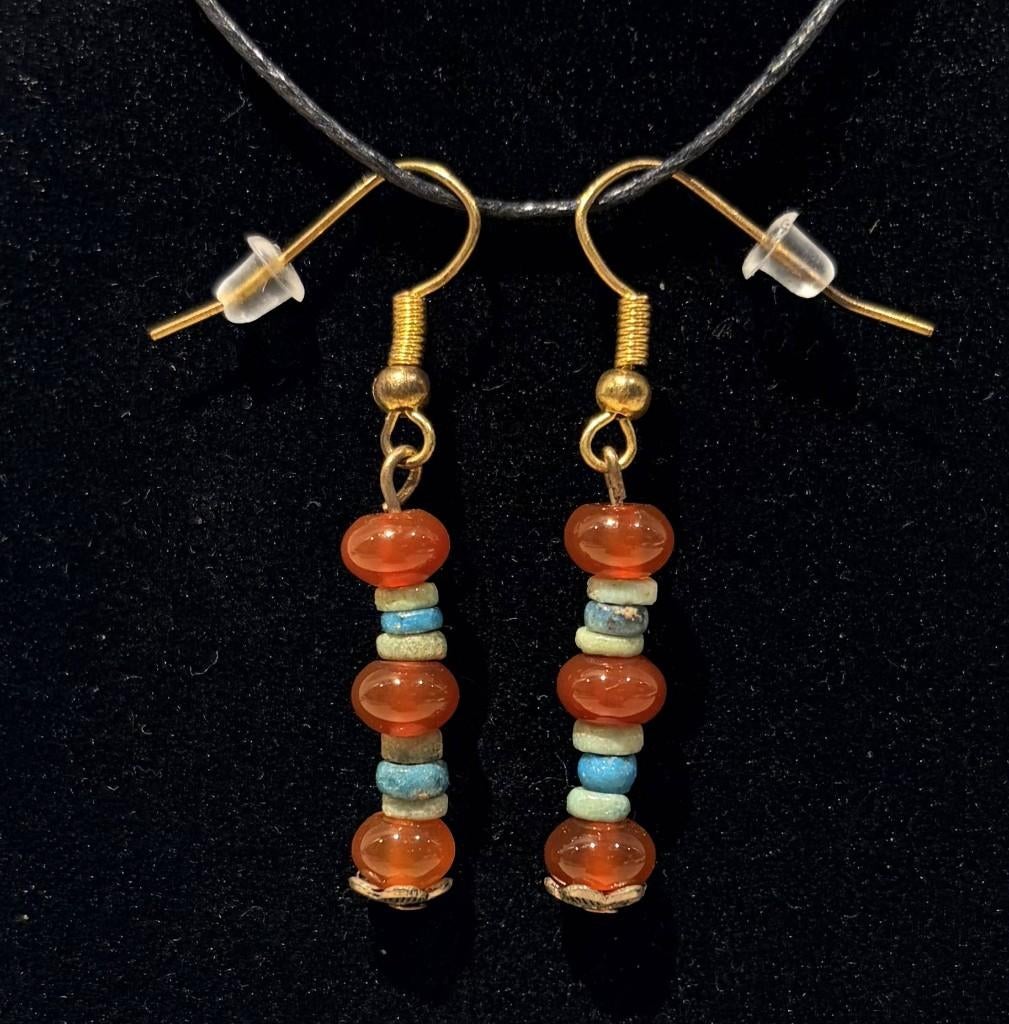 Bodemvondst – 3000 jaar oude Egyptische carneool kralen, Overige materialen, Hangers, Overige kleuren, Nieuw